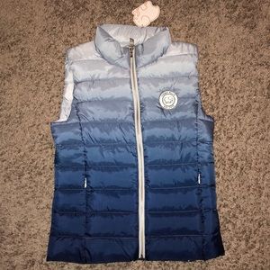 Ivory ella tie dye puffer vest